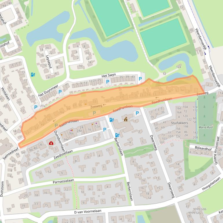 Kaart van postcodegebied 3235AX.