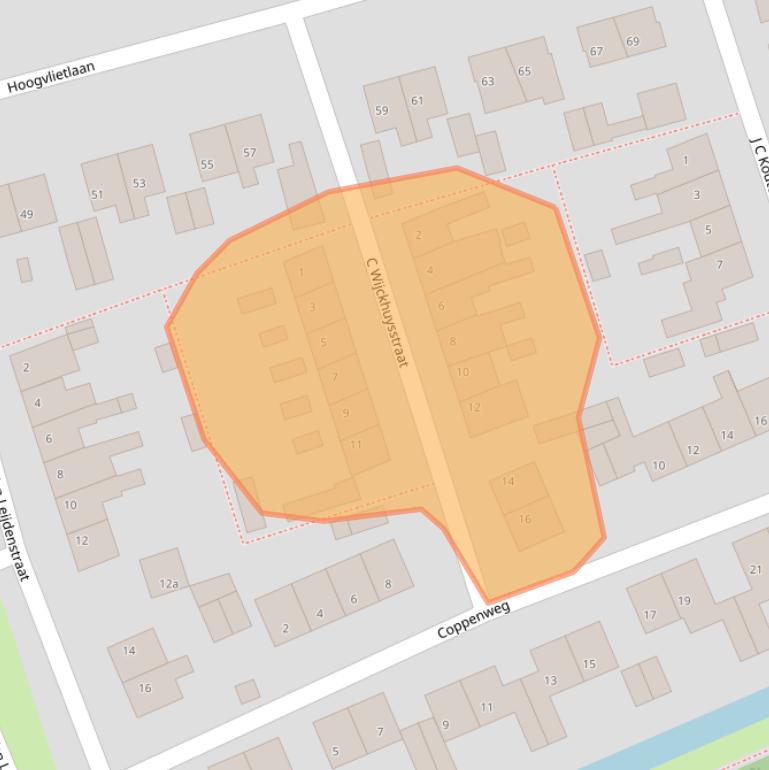 Kaart van postcodegebied 3235BC.