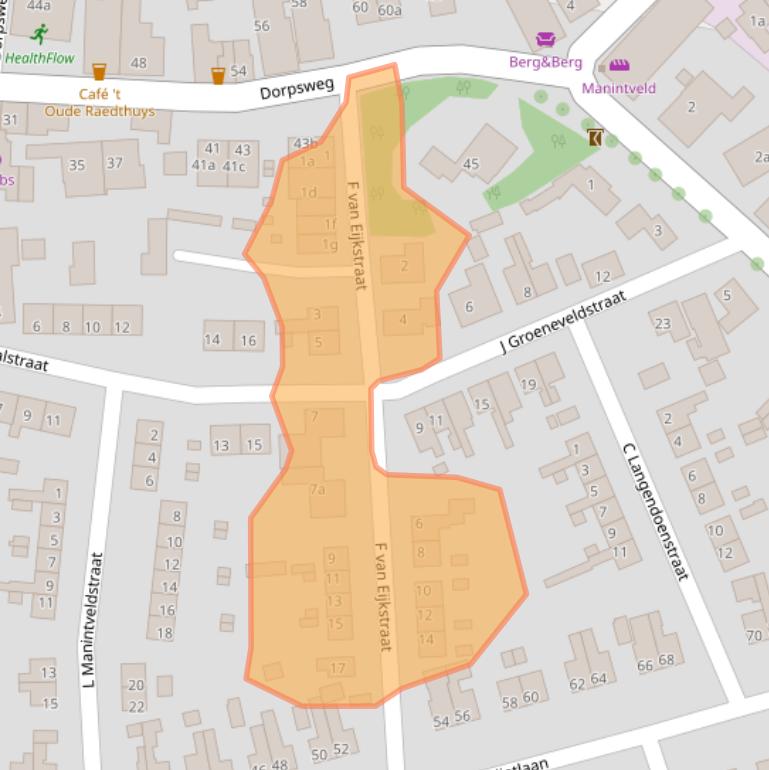 Kaart van postcodegebied 3235BE.