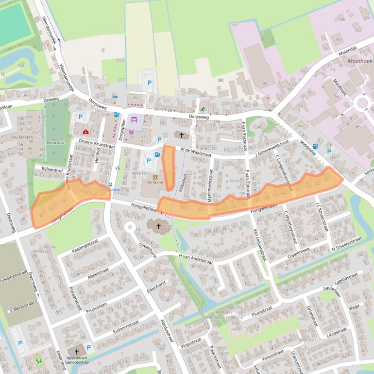 Kaart van postcodegebied 3235BL.