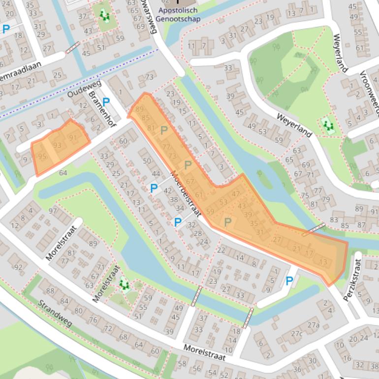 Kaart van postcodegebied 3235EG.