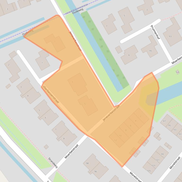 Kaart van postcodegebied 3235EW.