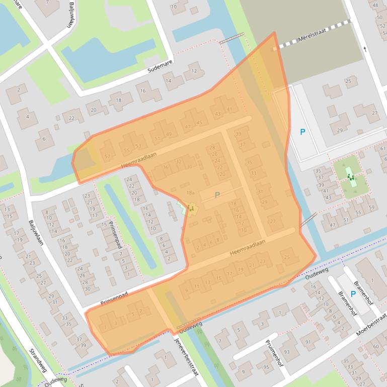 Kaart van postcodegebied 3235EZ.