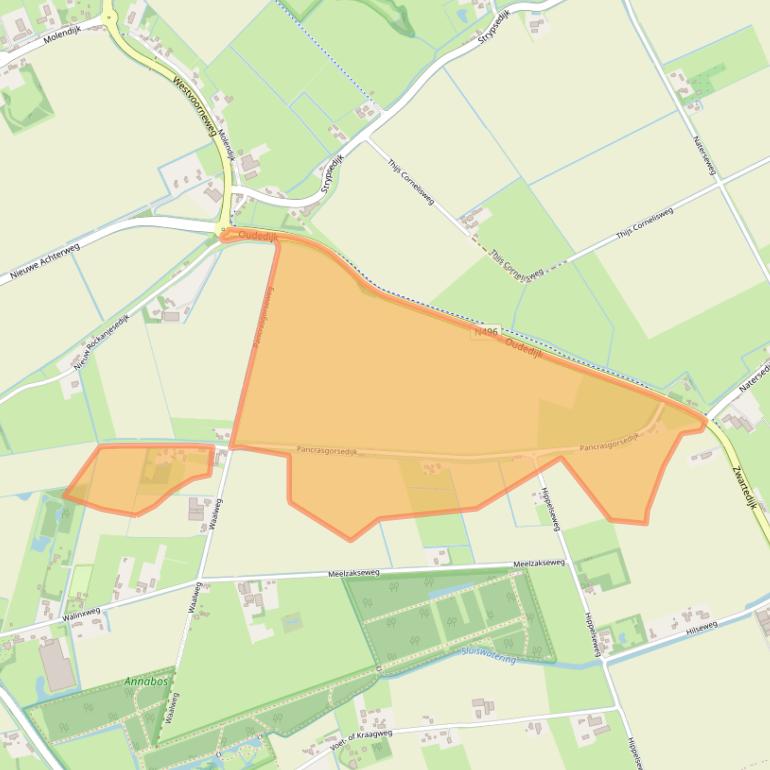 Kaart van postcodegebied 3235KT.