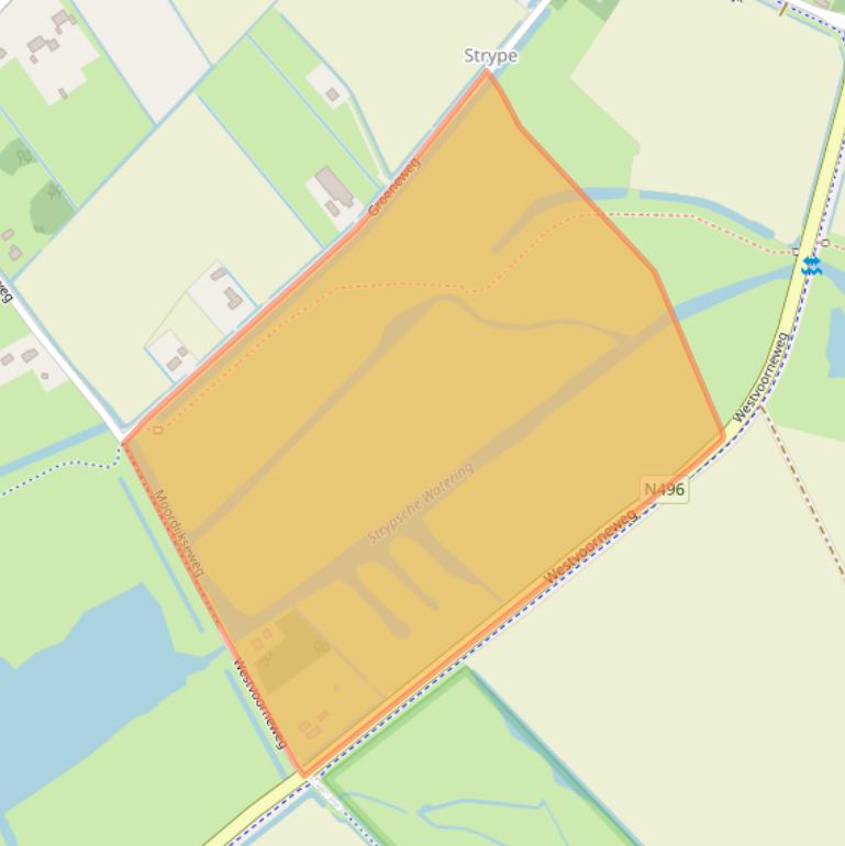 Kaart van postcodegebied 3235LS.