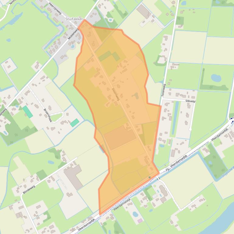 Kaart van postcodegebied 3235NJ.