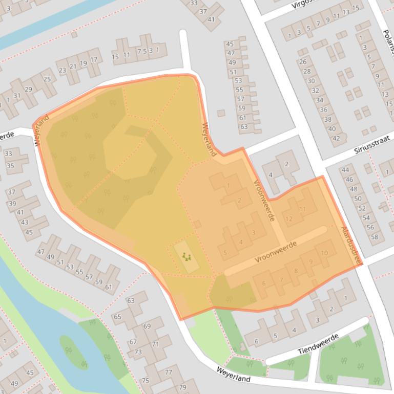 Kaart van postcodegebied 3235RC.