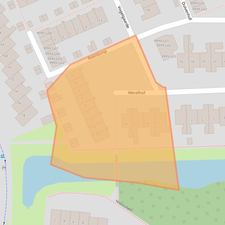 Kaart van postcodegebied 3235SC.