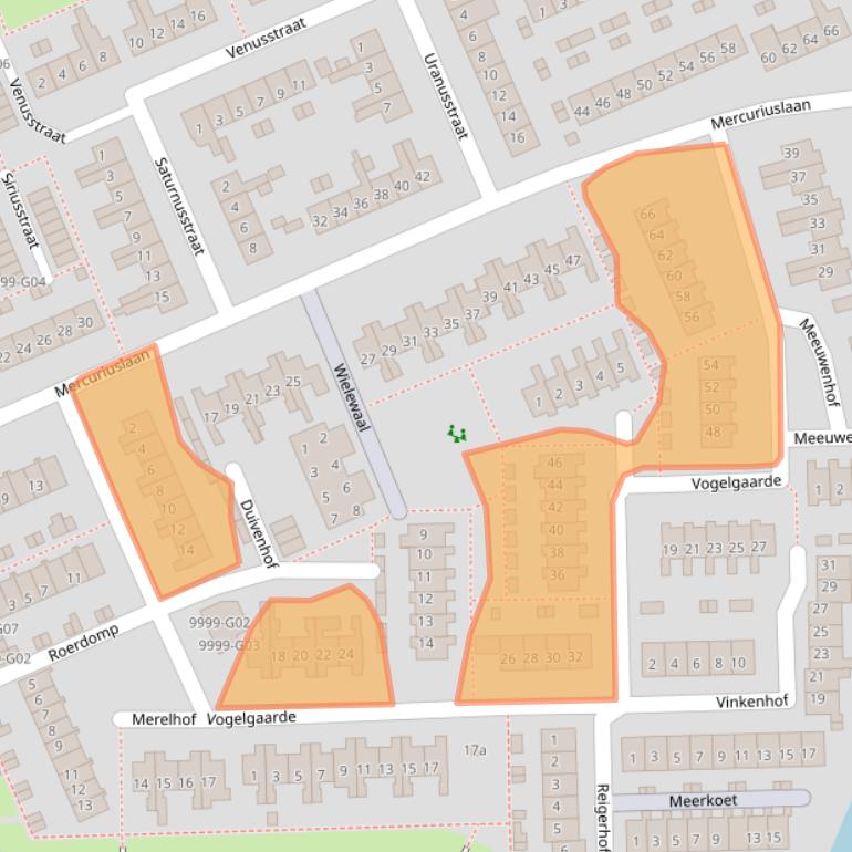 Kaart van postcodegebied 3235SJ.