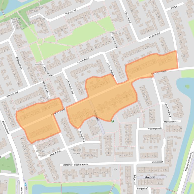 Kaart van postcodegebied 3235TD.