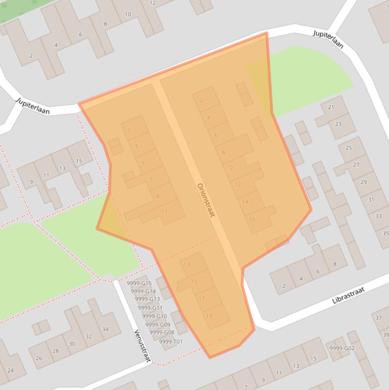 Kaart van postcodegebied 3235TE.