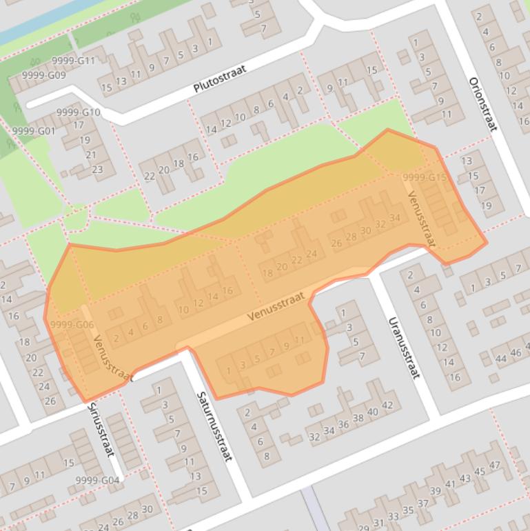 Kaart van postcodegebied 3235TN.