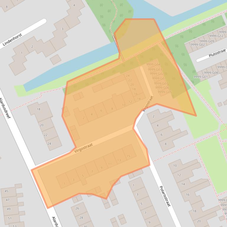 Kaart van postcodegebied 3235TP.