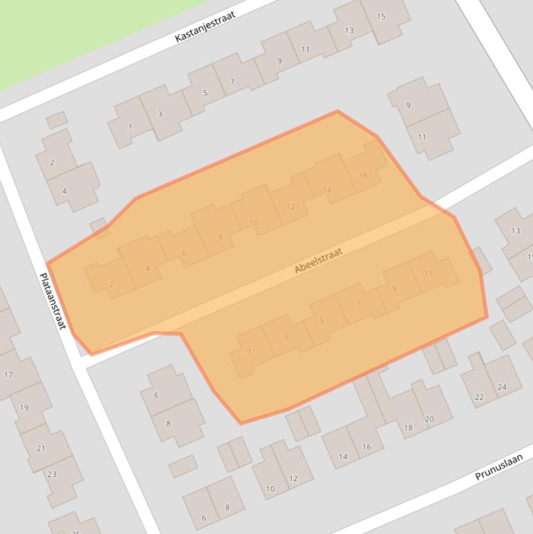 Kaart van postcodegebied 3235VA.