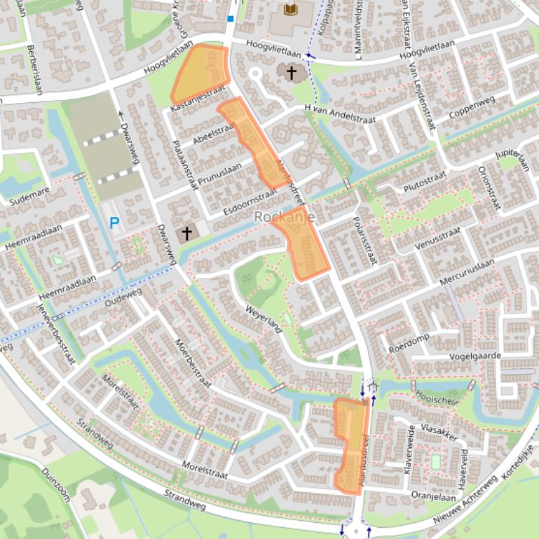 Kaart van postcodegebied 3235VB.