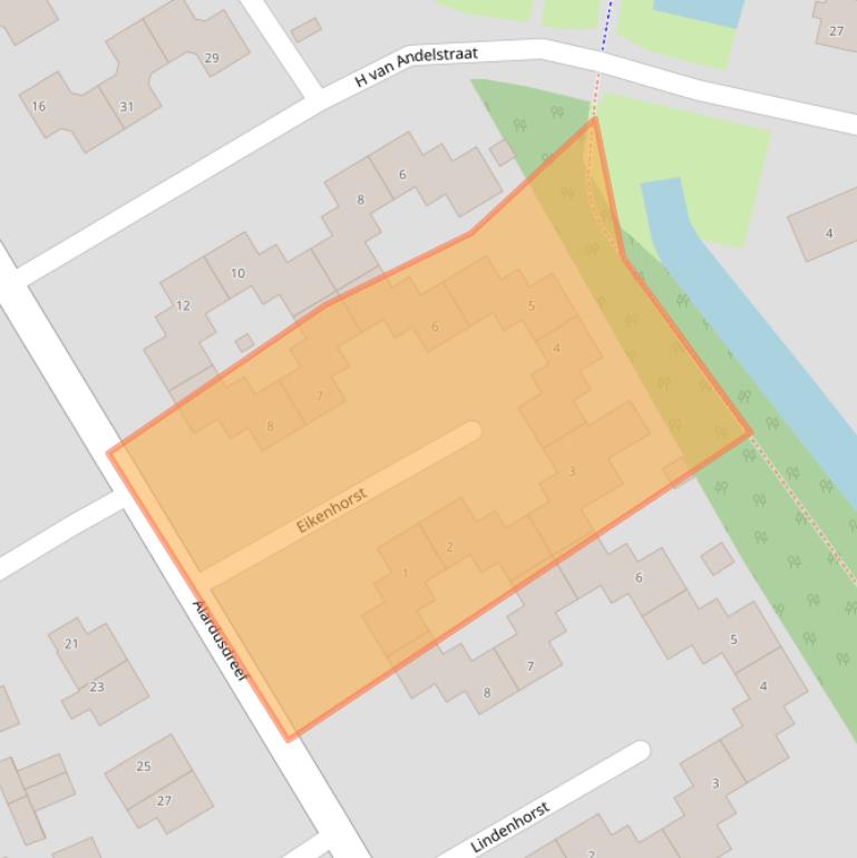 Kaart van postcodegebied 3235VD.