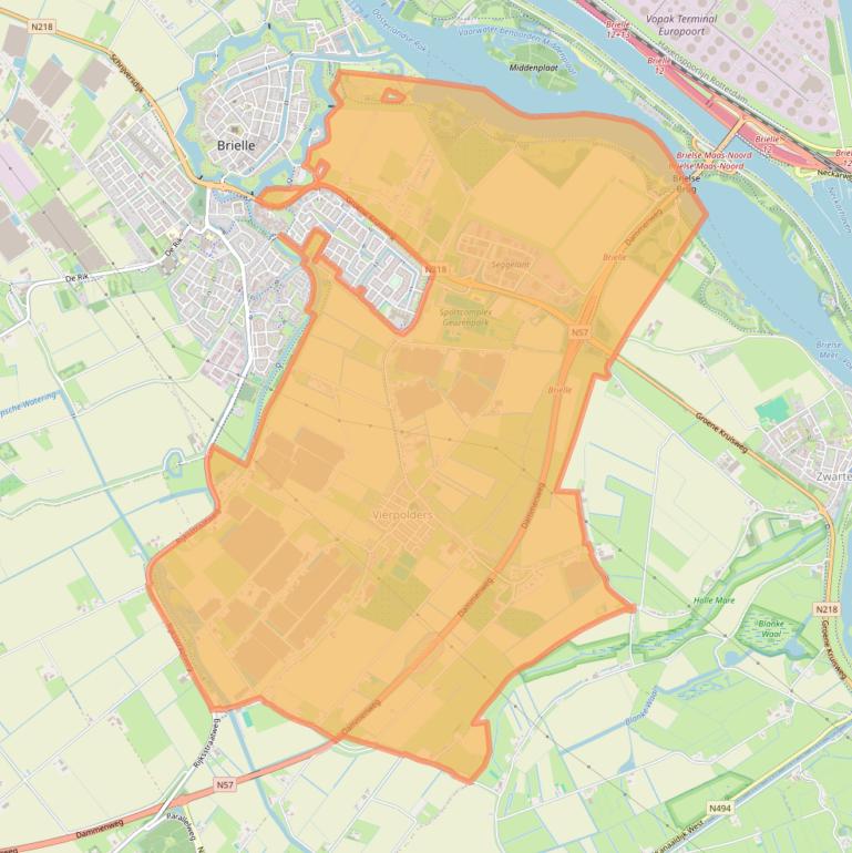 Kaart van postcodegebied 3237.