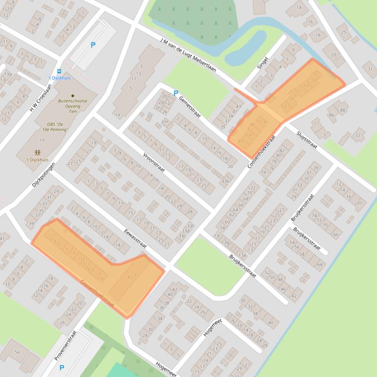 Kaart van postcodegebied 3237AD.