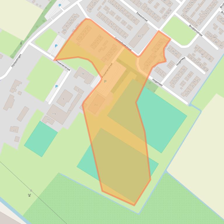 Kaart van postcodegebied 3237AE.