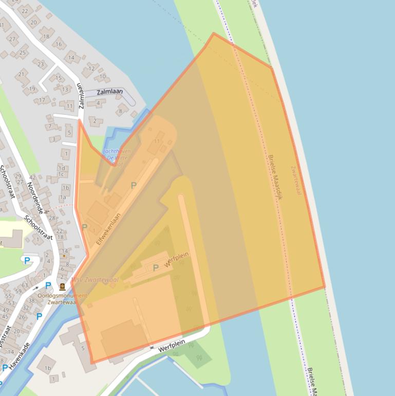 Kaart van postcodegebied 3238BD.