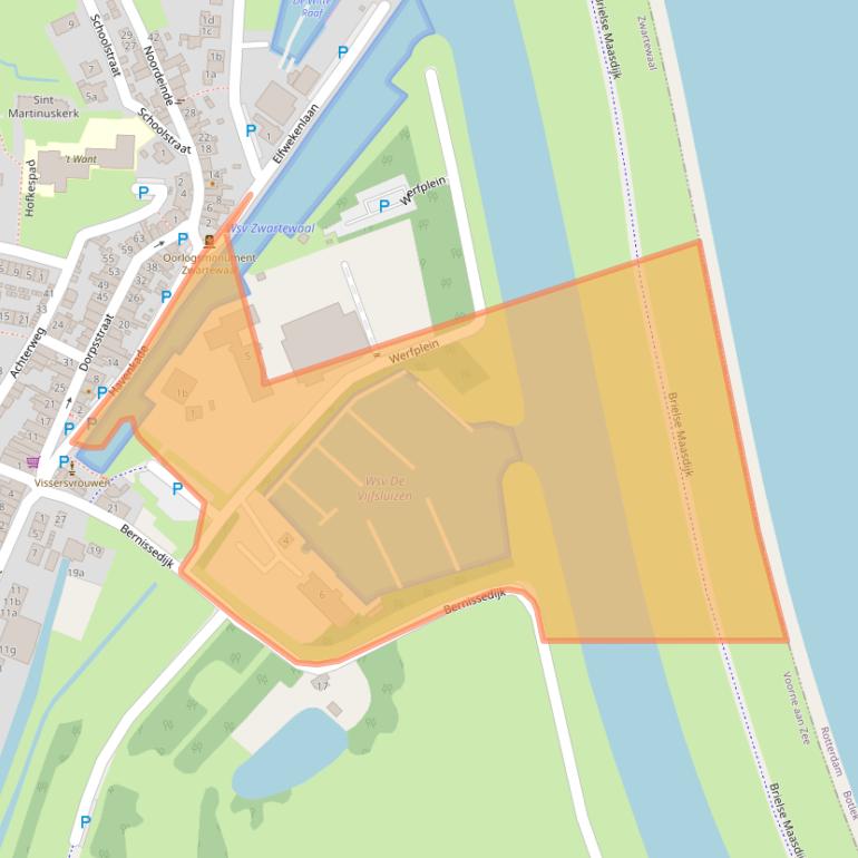 Kaart van postcodegebied 3238BH.