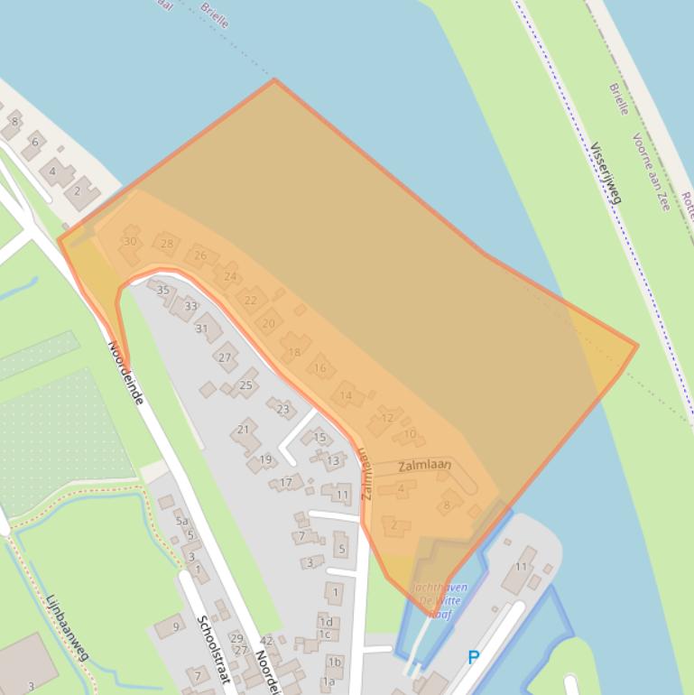 Kaart van postcodegebied 3238BK.