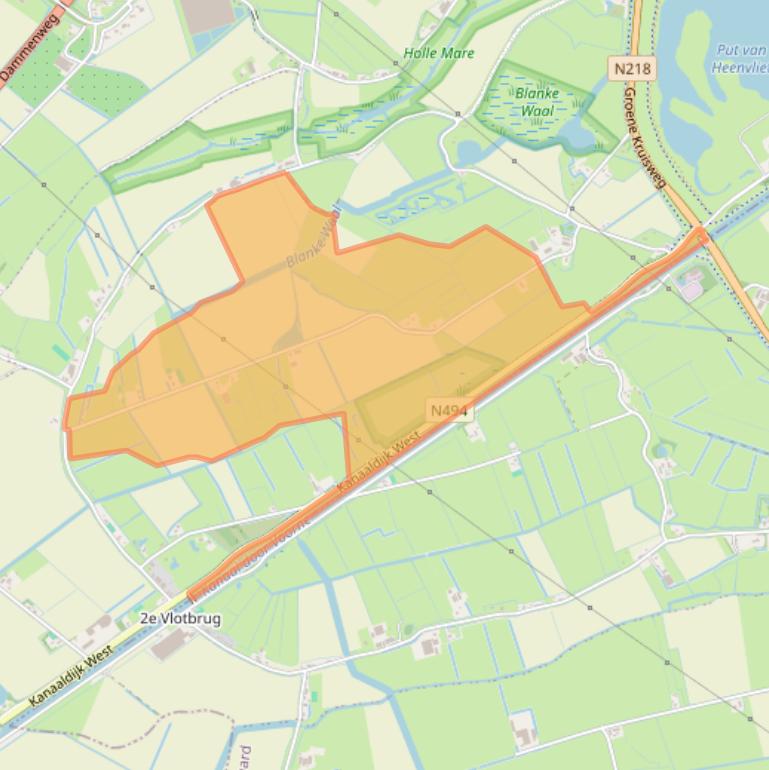 Kaart van postcodegebied 3238LH.