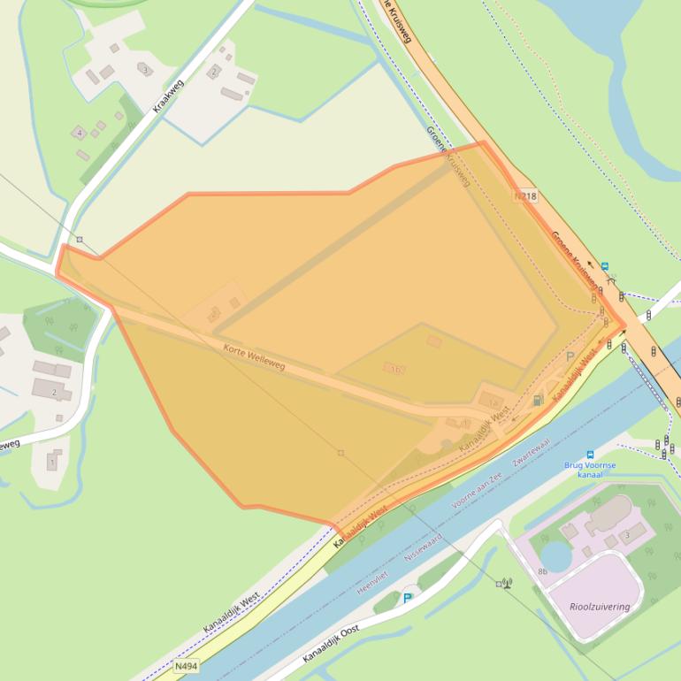 Kaart van postcodegebied 3238LL.