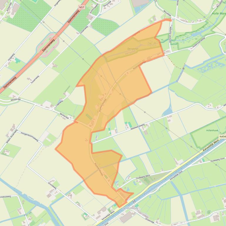 Kaart van postcodegebied 3238LS.