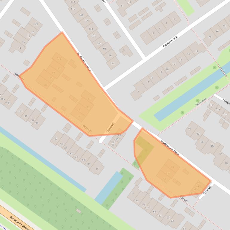 Kaart van postcodegebied 3238XG.