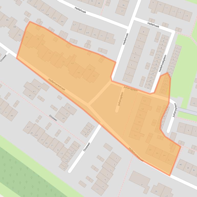 Kaart van postcodegebied 3238XJ.