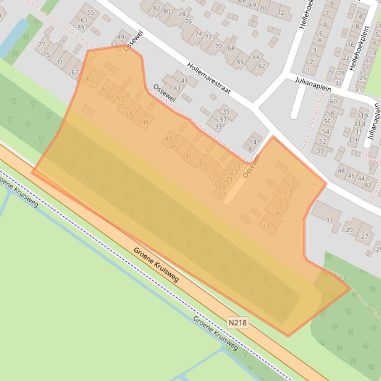 Kaart van postcodegebied 3238XL.