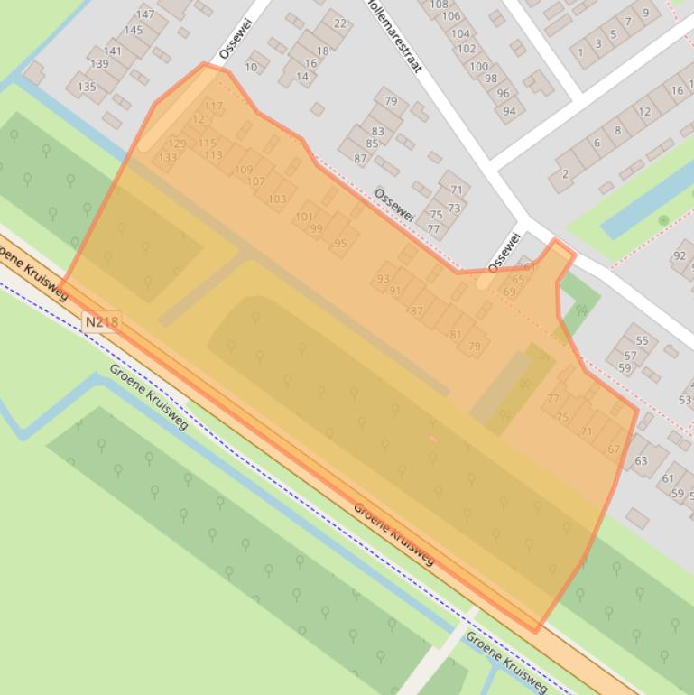 Kaart van postcodegebied 3238XM.