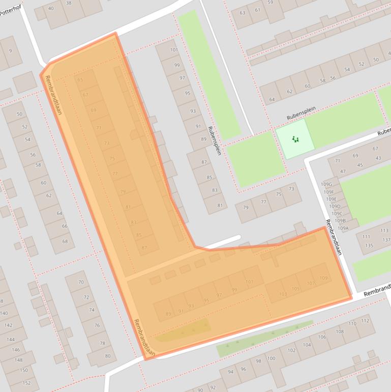 Kaart van postcodegebied 3241AH.