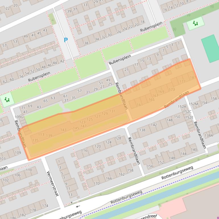 Kaart van postcodegebied 3241AJ.