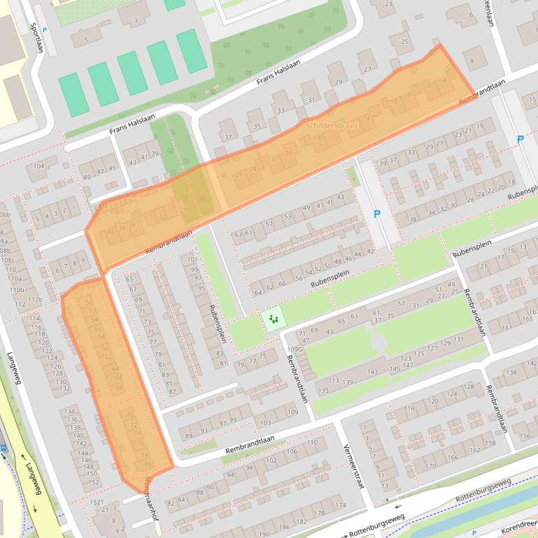Kaart van postcodegebied 3241AK.