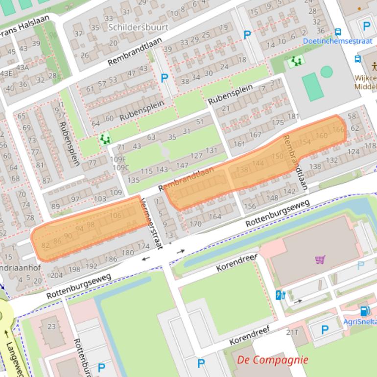 Kaart van postcodegebied 3241AL.