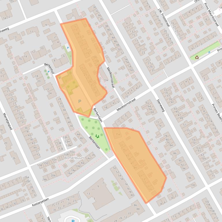 Kaart van postcodegebied 3241BB.