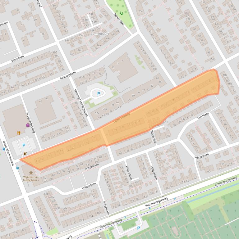 Kaart van postcodegebied 3241BL.