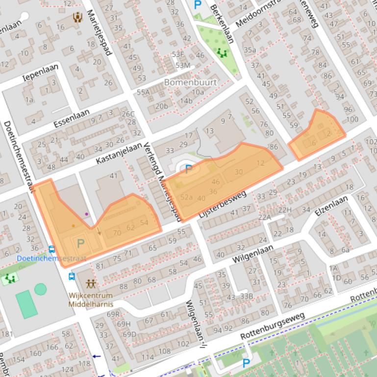 Kaart van postcodegebied 3241BM.