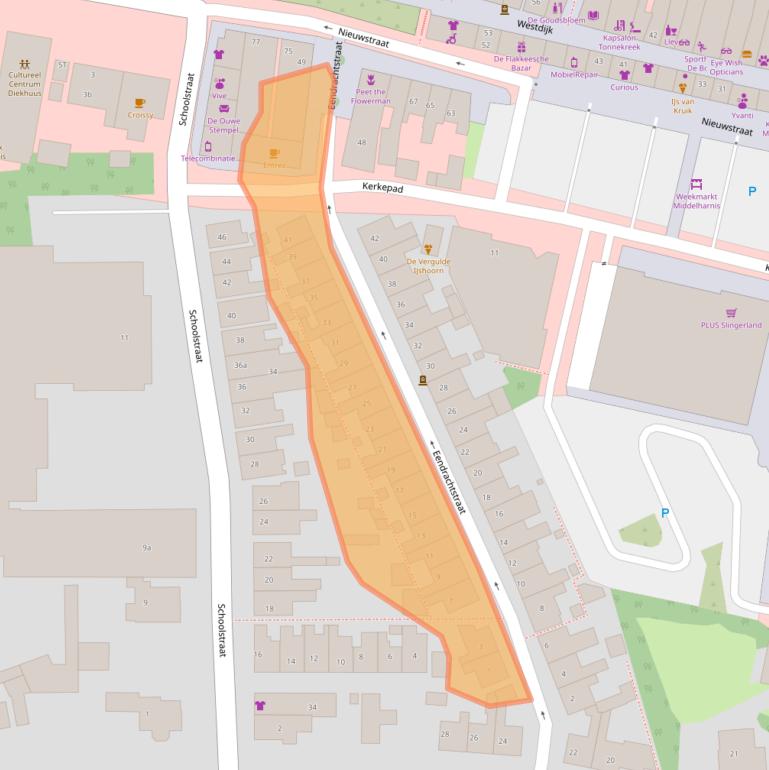 Kaart van postcodegebied 3241CC.