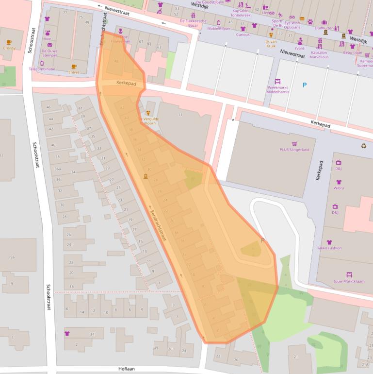 Kaart van postcodegebied 3241CD.