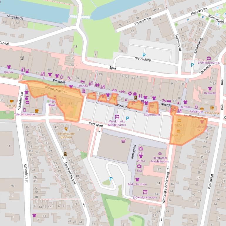 Kaart van postcodegebied 3241CL.