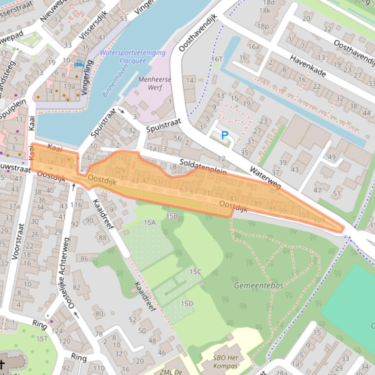 Kaart van postcodegebied 3241CN.