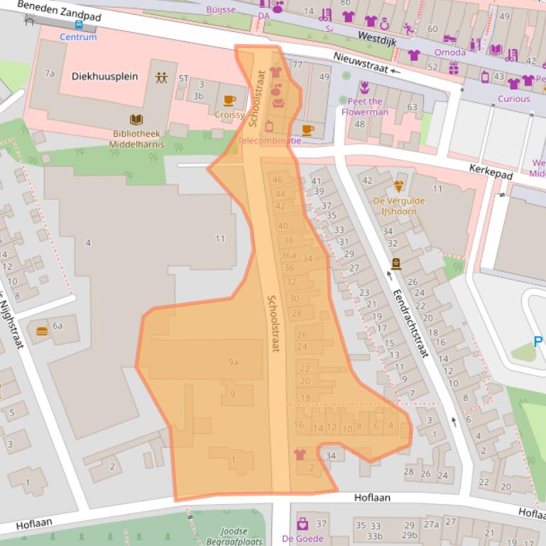 Kaart van postcodegebied 3241CT.