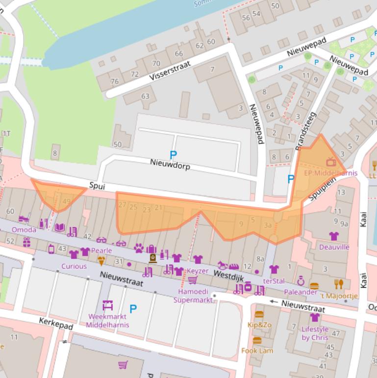 Kaart van postcodegebied 3241CW.