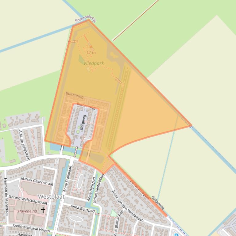 Kaart van postcodegebied 3241DW.