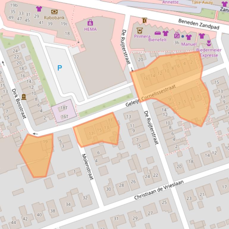 Kaart van postcodegebied 3241GJ.