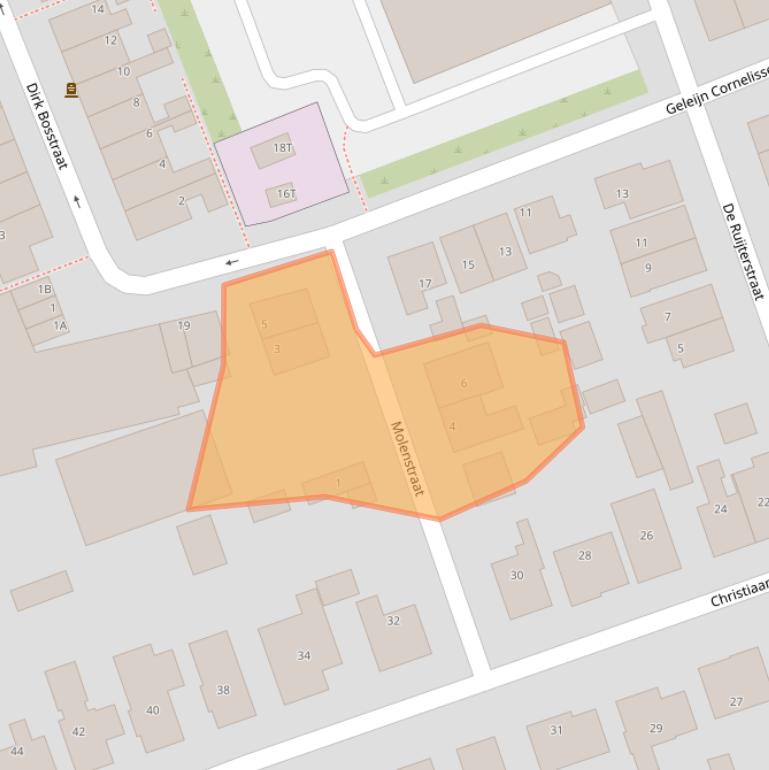 Kaart van postcodegebied 3241GP.