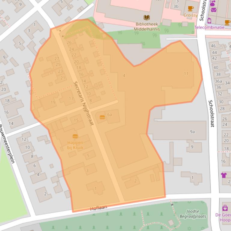 Kaart van postcodegebied 3241GS.